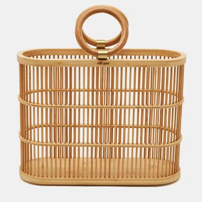 Cult Gaia Coco Beige Bamboo Tote In Brown