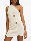 Cult Gaia Coreline One-shoulder Cut-out Mini Dress In Neutral