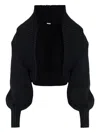 Cult Gaia Corey Balloon-sleeve Cardigan In Black