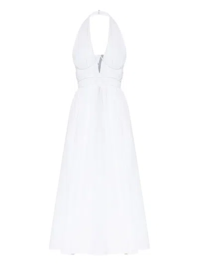 Cult Gaia Corseted-waist Midi Dress In White