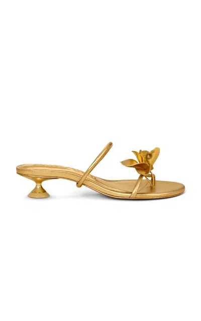 Cult Gaia Cosette Leather Sandals In Brass