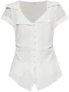 Cult Gaia Short-sleeved Shirt In White