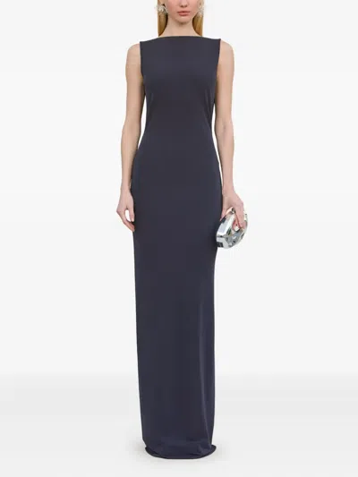 Cult Gaia Cowl-back Sleeveless Gown In Blue