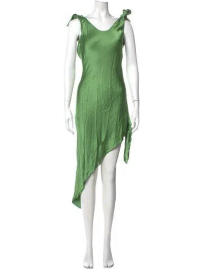 Pre-owned Cult Gaia Cowl Neck Midi Length Dress In Green