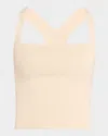 Cult Gaia Crawford Ribbed Square Neck Top In Beach