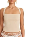 Cult Gaia Crawford Ribbed Square Neck Top In Beach