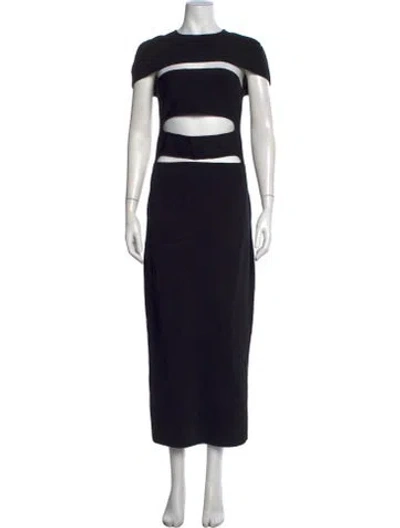 Pre-owned Cult Gaia Crew Neck Long Dress In Black