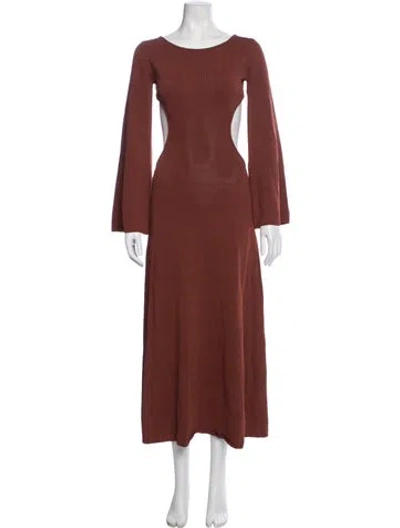 Pre-owned Cult Gaia Crew Neck Long Dress In Brown