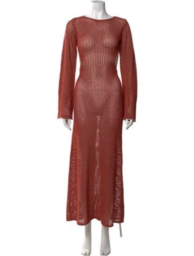 Pre-owned Cult Gaia Crew Neck Long Dress In Red
