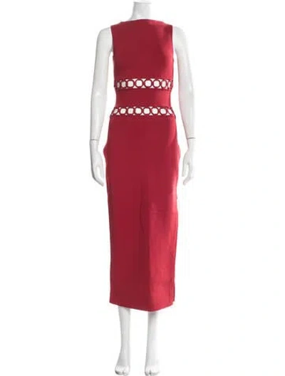 Pre-owned Cult Gaia Crew Neck Long Dress In Red