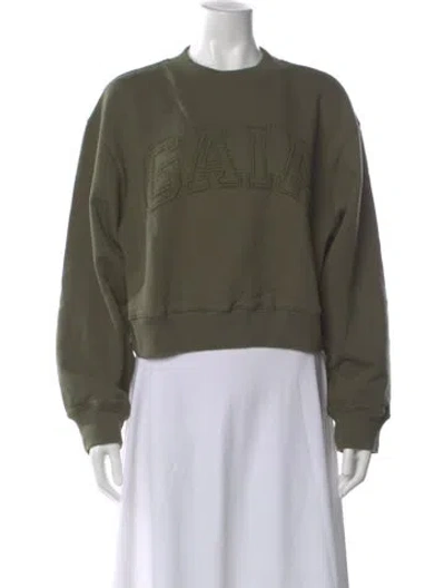 Pre-owned Cult Gaia Crew Neck Long Sleeve Sweatshirt In Green