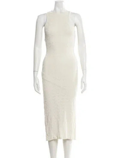 Pre-owned Cult Gaia Crew Neck Midi Length Dress In Neutral