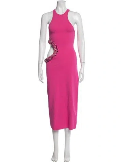 Pre-owned Cult Gaia Crew Neck Midi Length Dress In Pink