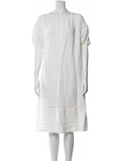 Pre-owned Cult Gaia Crew Neck Midi Length Dress In White