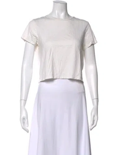 Pre-owned Cult Gaia Crew Neck Short Sleeve Crop Top In Neutral