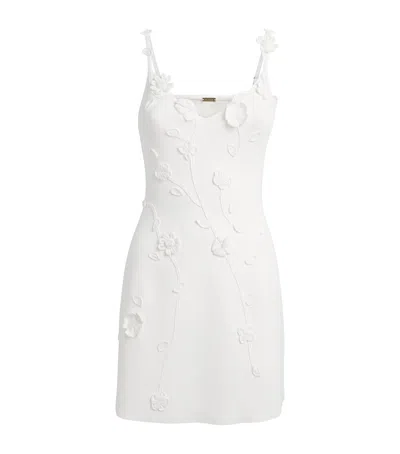 Cult Gaia Crochet Flora Mini Dress In White