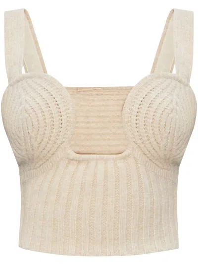 Cult Gaia Crochet-knit Top In White