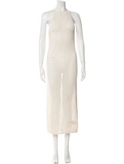 Pre-owned Cult Gaia Crochet Trim Cover-up In Neutral