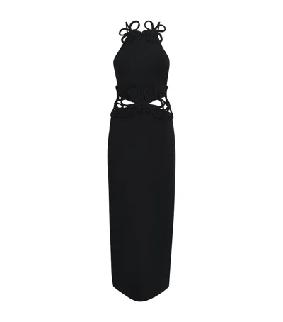 Cult Gaia Crochet-trim Jenna Midi Dress In Black