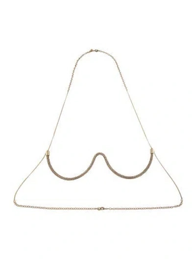 Pre-owned Cult Gaia Crystal Asha Bralette Body Chain In Multicolor