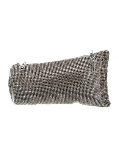 Pre-owned Cult Gaia Crystal Minaudière In Silver