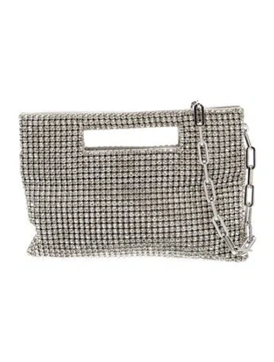 Pre-owned Cult Gaia Crystal Shoulder Bag In Silver