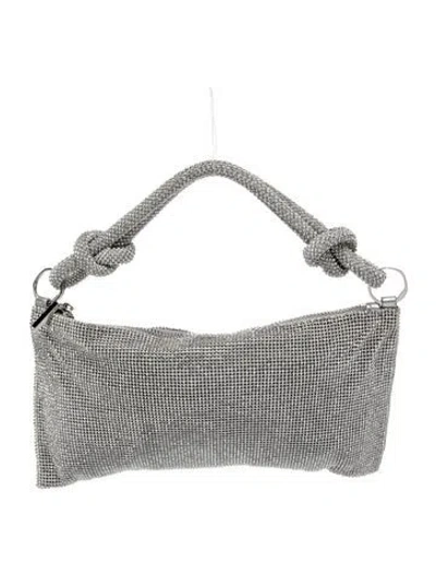 Pre-owned Cult Gaia Crystal Top Handle Bag In Metallic/silver