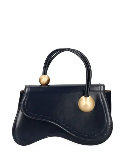 Cult Gaia Curved-handle Leather Tote Bag In Black