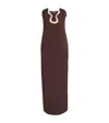Cult Gaia Abril Strapless Embellished Stretch-crepe Maxi Dress In Brown