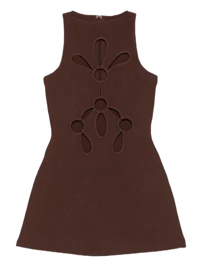Cult Gaia Cut-out Sleeveless Mini Dress In Brown