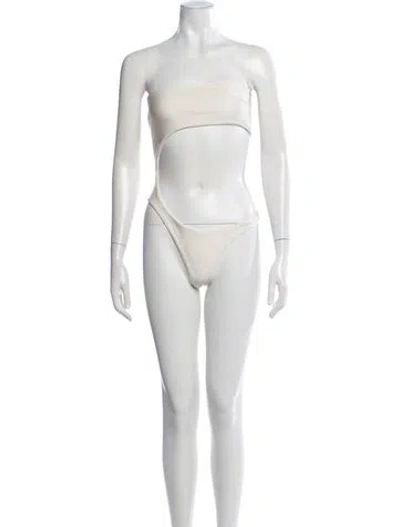 Pre-owned Cult Gaia Cutout Accent Bikini In Neutral