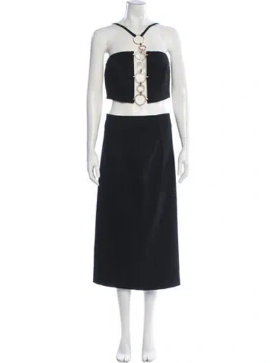 Pre-owned Cult Gaia Cutout Accent Skirt Set In Black