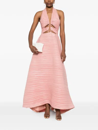 Cult Gaia Cutout Halterneck Dress In Pink