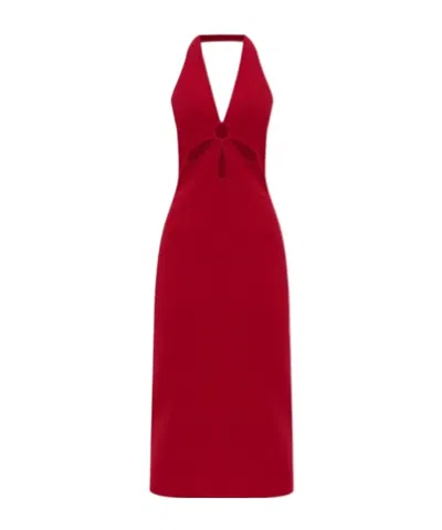 Cult Gaia Cut-out Halterneck Midi Dress In Red