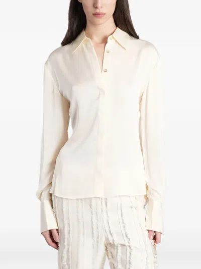 Cult Gaia Cynara Button-up Long-sleeved Shirt In White