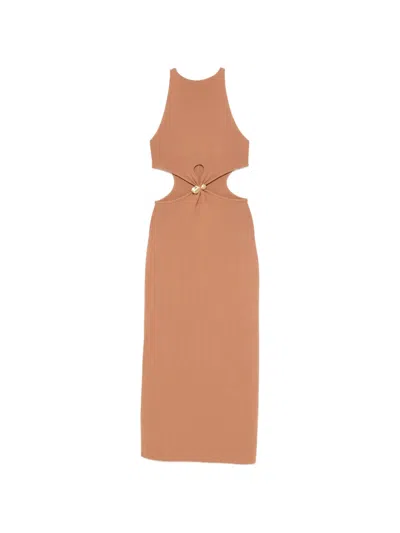 Cult Gaia Cypress Cut-out Midi Dress In Brown