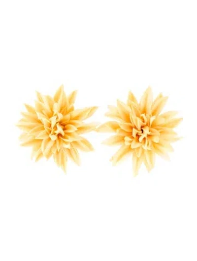 Pre-owned Cult Gaia Dahlia Clip-on Earrings In Yellow