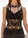 Cult Gaia Danica Crochet Top In Black In Black