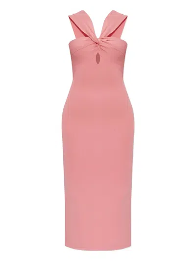 CULT GAIA DAWNETTE TWIST-NECK MIDI DRESS