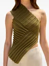 Cult Gaia Del Knitted Top In Green
