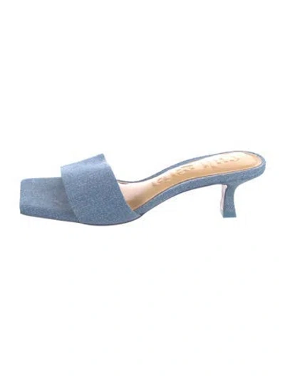Pre-owned Cult Gaia Denim Slides In Blue