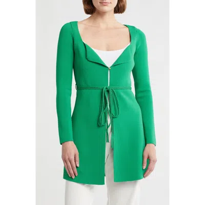 Cult Gaia Dennie Tie Waist Longline Cardigan In Green