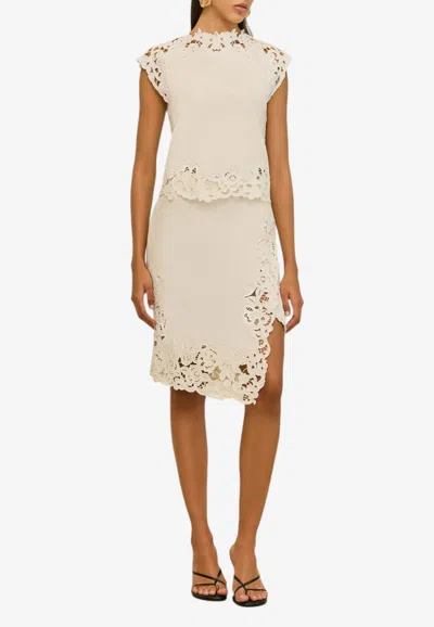 Cult Gaia Destry Broderie Anglaise Linen Top In Off-white