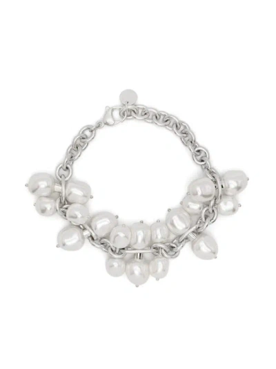 Cult Gaia Faux-pearl Bracelet In Silver