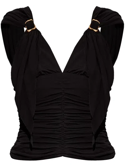 Cult Gaia Draped Top In Black