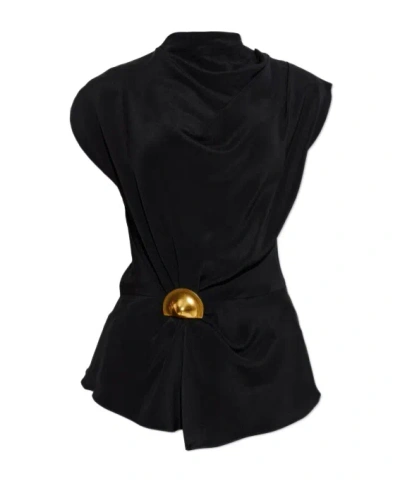 Cult Gaia Esmia Draped Top In Black