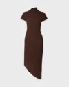 Cult Gaia Dress Chrysta Knit In Brown