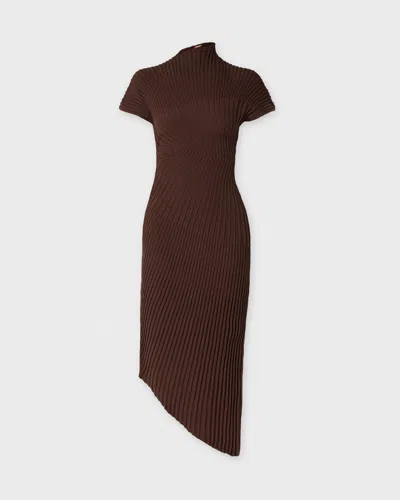 Cult Gaia Dress Chrysta Knit In Brown