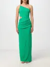 Cult Gaia Cobie Cutout One-shoulder Chain-strap Gown In 绿色