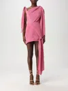 Cult Gaia Wonder Asymmetric Pleated Midi Dress In Pink
